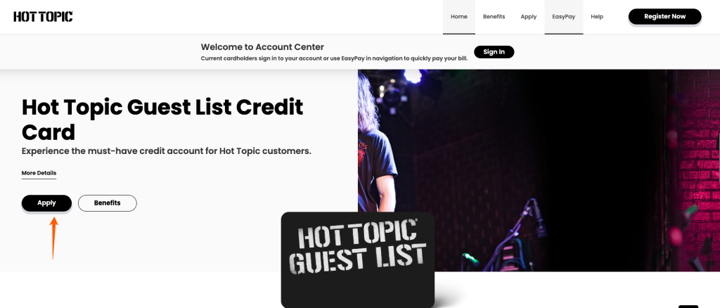 Apply for Hot Topic Credit Card Login